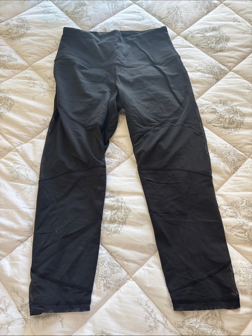 Cropped leggings with mesh